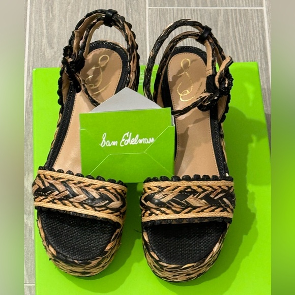 Sam Edelman Black and Tan Women's Sandals - Picture 1 of 5